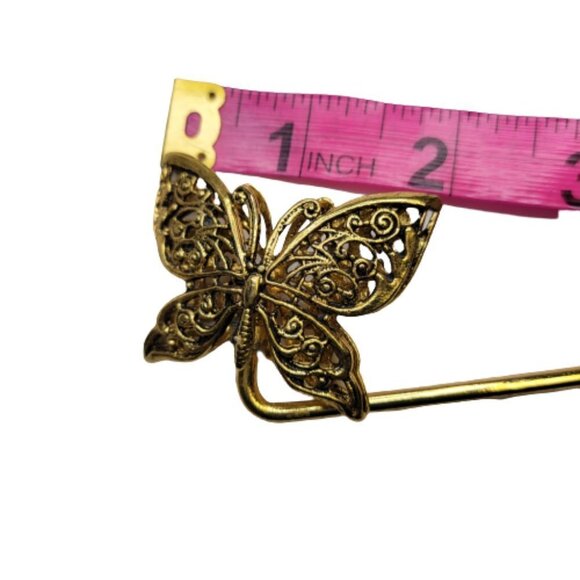 Antique Gold Plated Butterfly Handbag Holder or Handbag Table Hook - Picture 8 of 16